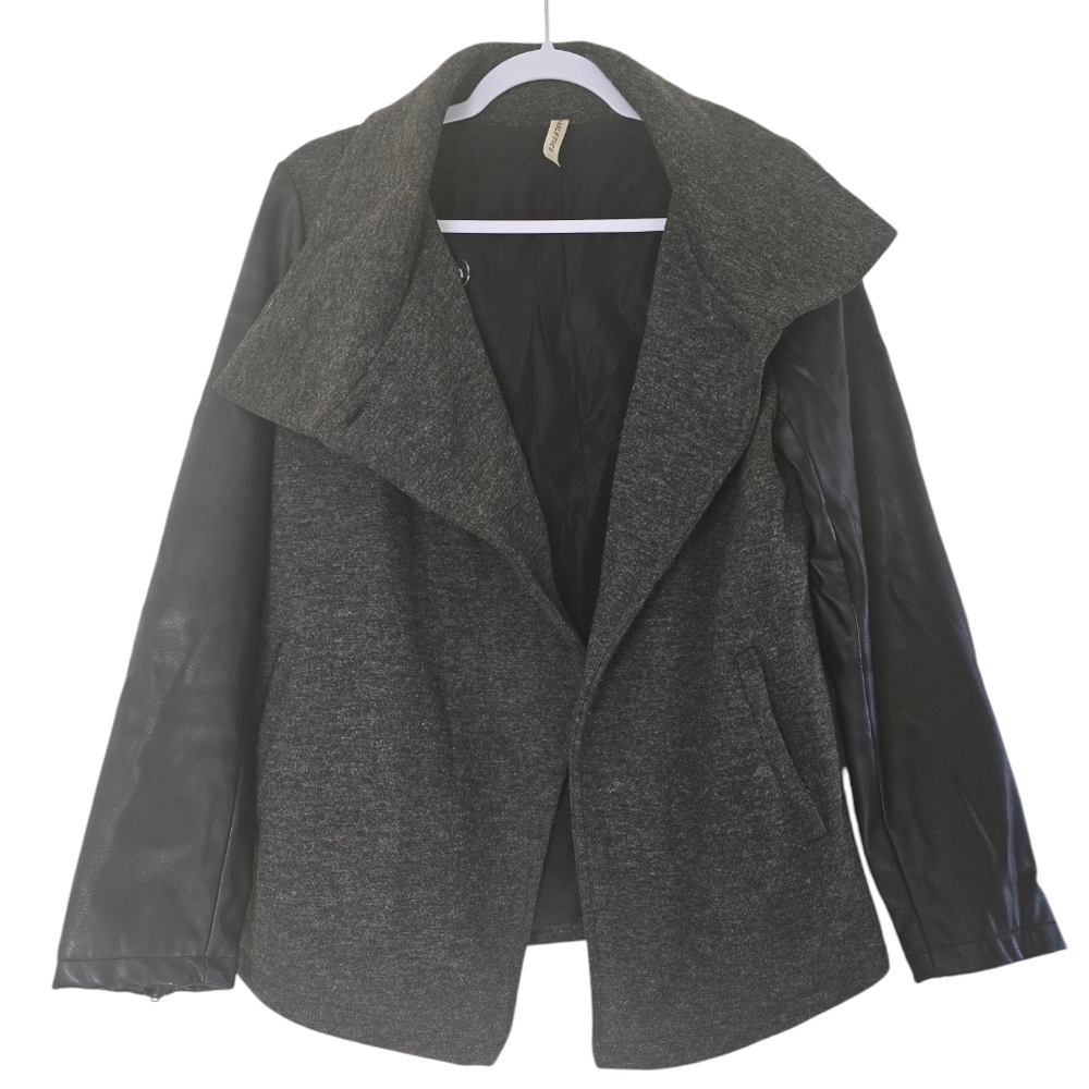 Fabletics jacket, size XL, gray & black.